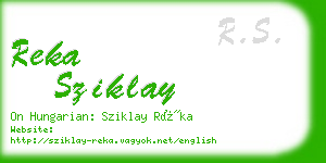 reka sziklay business card